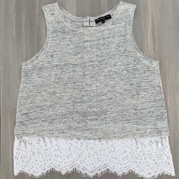 Generation Love Linen Tank w/Lace & Back Buttons - Picture 1 of 4